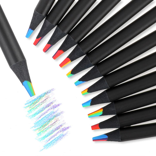 Molain 12Pcs Rainbow Pencils, Multicolor Jumbo Pencil for Adults Professional Art Supplies for Coloring, Drawing, and Sketching