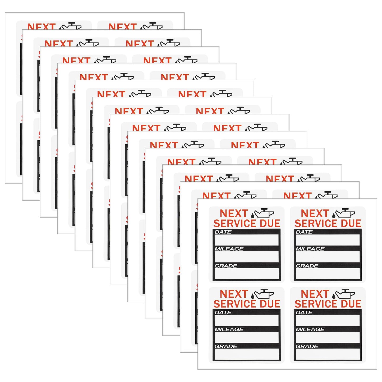 Amabro 120 Pcs Oil Change Stickers, 2x2 Inches Service Reminder Windshield Sticker Next Service Due Reminder Labels for Glass Cars Motorcycles Gas Stations Auto Repair Shops Smooth Surfaces