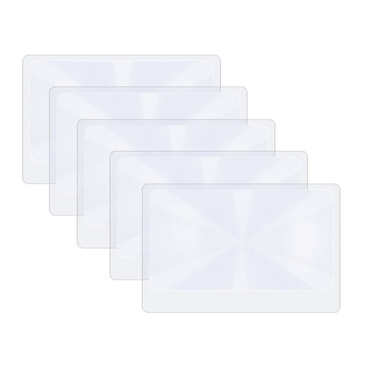 Molain 3X Pocket Magnifier- 5Pcs Portable Fresnel Lens Credit Card Magnifier Wallet Magnifying Lenses Jewelry Loupe Reading Aid Helper