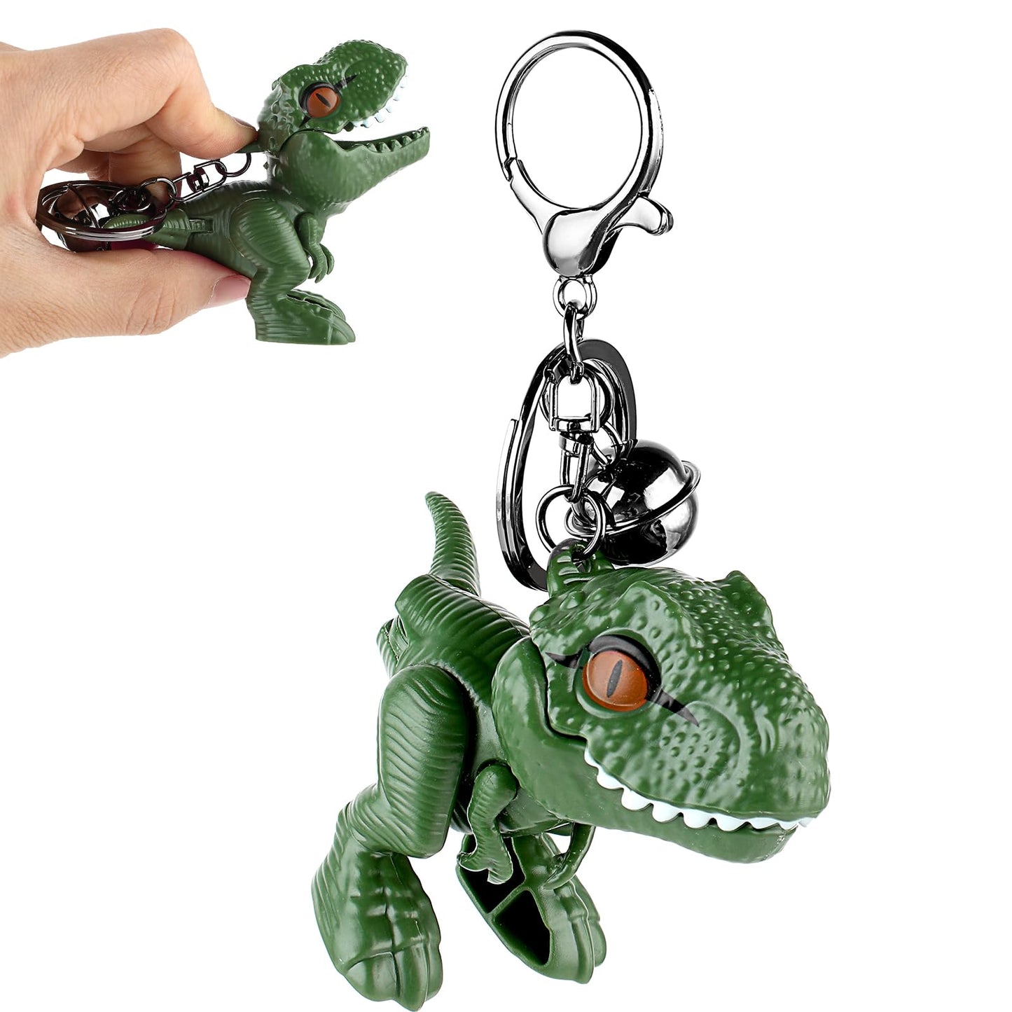 Yuanchu Cute Dinosaur Keychain, Kawaii Cartoon Gift Key Chain Movable Dinosaur Car Keychains Dinosaur Handbag Charm Adorable Keychains Accessories for Women Men Backpacks, Green,