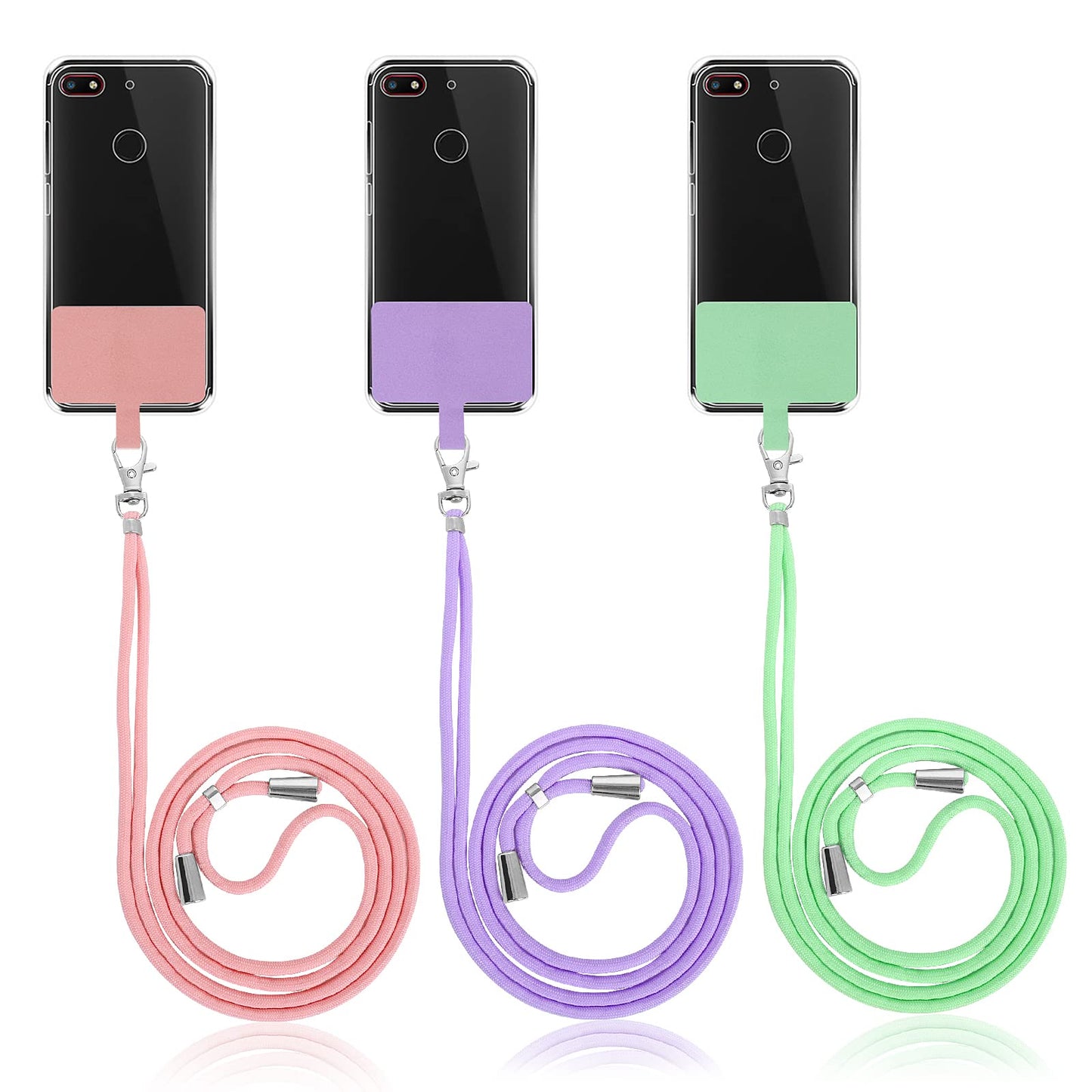 Cobee Phone Lanyard, 3Pcs Phone Lanyards for Around the Neck Adjustable Moblie Phone Wrist Straps Nylon Patch Phone Neck Strap Universal Cell Phone Lanyard Crossbody Compatible with Smartphones