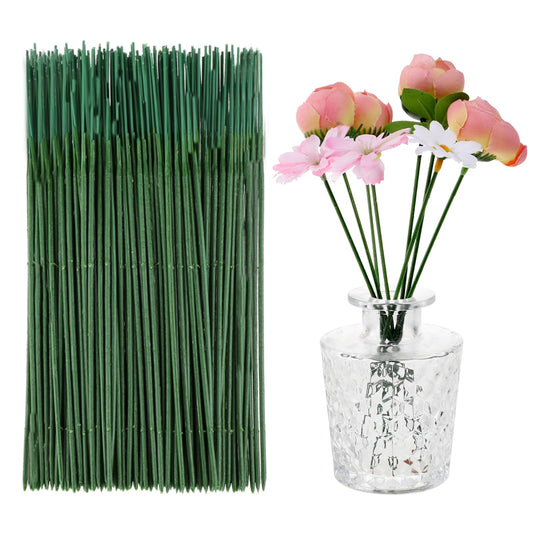Jeffdad 150 Pcs Florist Wire, Dark Green 17cm Craft Wire Floristry Wire for Crafts Bouquet Stem Wrapping Wreath Making Supplies Flower Arrangement Supplies