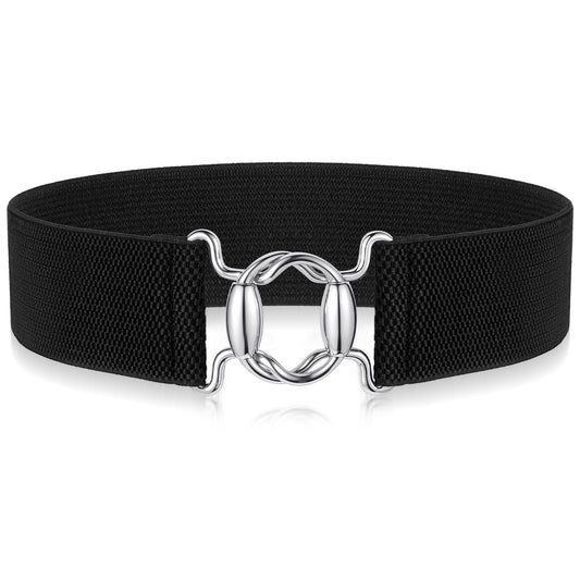 AOZUO Wide Elastic Belts for Women, Stretchy Waist Belts Cinch Waistband Fashion Vintage Adjustable Belts for Dress 26.7-39.3in