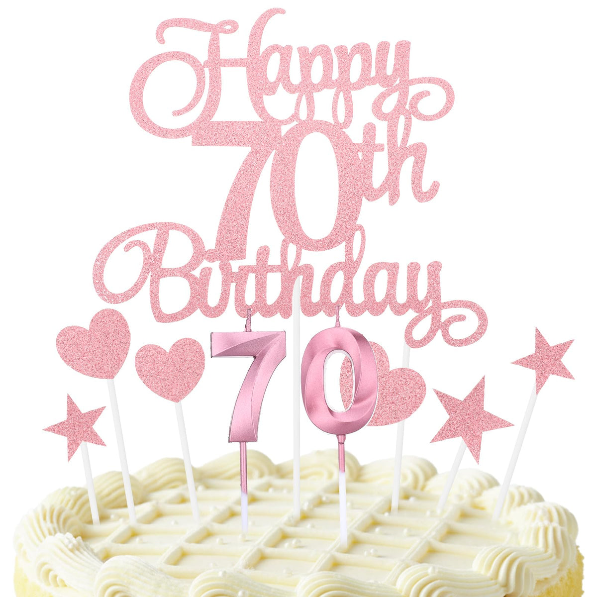cobee 70th Birthday Cake Decorations, Birthday Cake Decorations Set