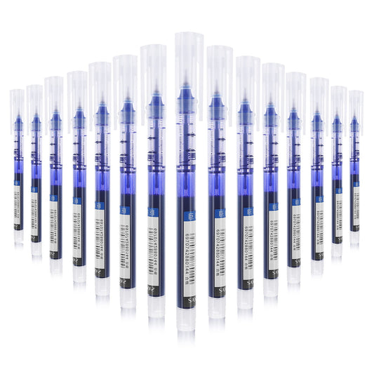 Molain 15 Pcs Rollerball Pens,0.5mm Fine Ballpoint Pen Quick-Drying Liquid Ink Roller Ball Pen Fine Point Pen Ball Point Liquid Ink Pen for Daily Work School Writing Stationery Office Supplies (Blue)
