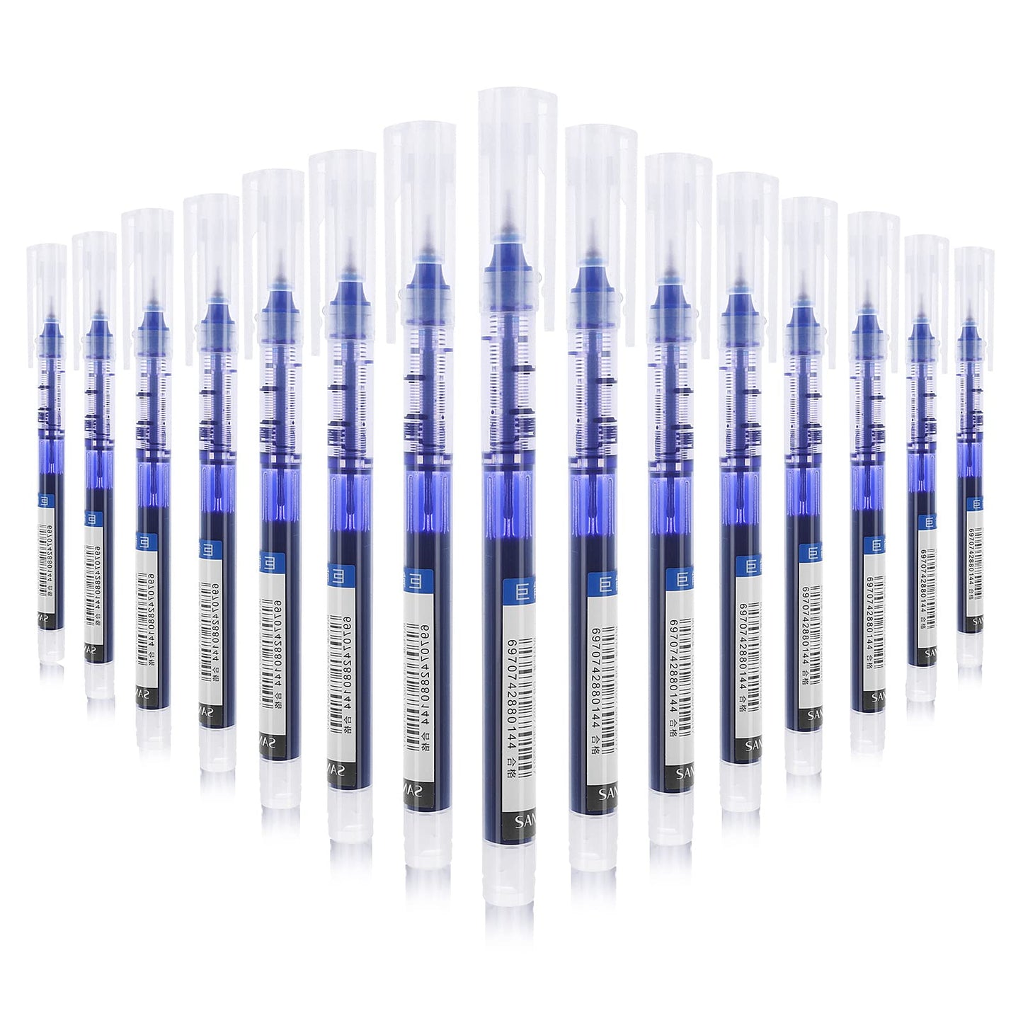 Molain 15 Pcs Rollerball Pens,0.5mm Fine Ballpoint Pen Quick-Drying Liquid Ink Roller Ball Pen Fine Point Pen Ball Point Liquid Ink Pen for Daily Work School Writing Stationery Office Supplies (Blue)