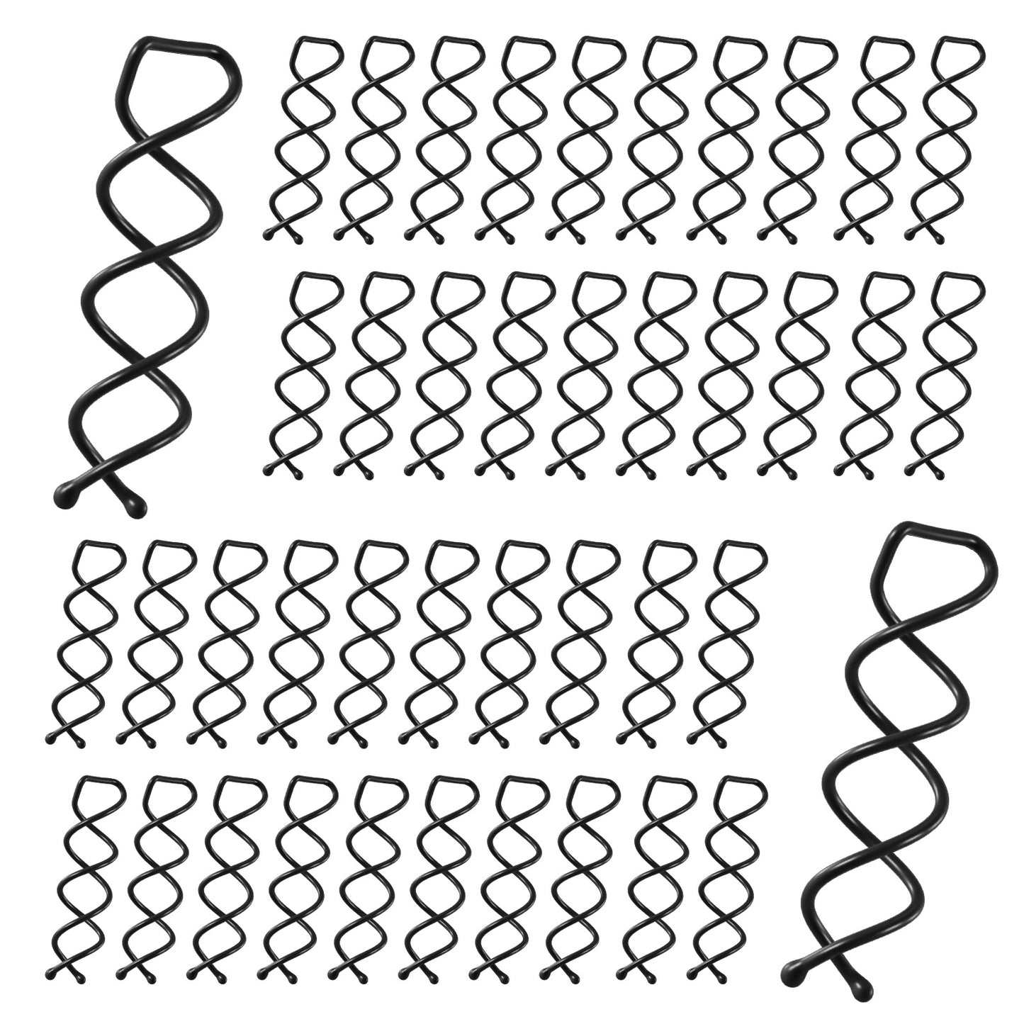 Molain 40 Pcs Spiral Hair Pins, Spiral Twist HairPins Spin Pin for Hair, Alloy Spirals Bobby Pin, Bun Maker Bun Twist Spirals HairPin with Non-scratch Rounded Tips for Women(Black)