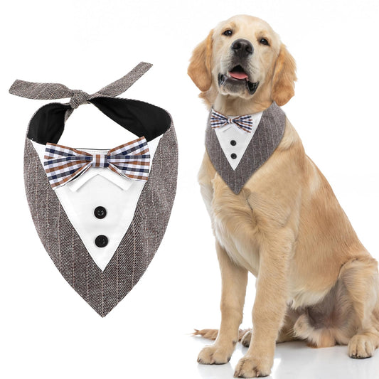 AOZUO 60 cm Dog Costume, Dog Bow Tie, Wedding Dog, Adjustable Neckerchief, Dog Bow Tie, Tuxedo Dog Scarf, Bow Tie, Wedding Collar, Dog Tie, Outfit, Pet Bandana, Bandana