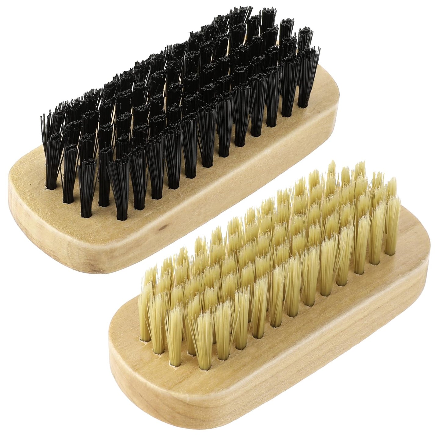 Amaxiu 2Pcs Wooden Nail Brushes, No Slip Fingernails Cleaning Brush Firm Stiff Scrub Bristles Hand Toenails Scrubber Fingers Foot Toes Brushes for Men Mechanics Paint Gardeners Scrubbing