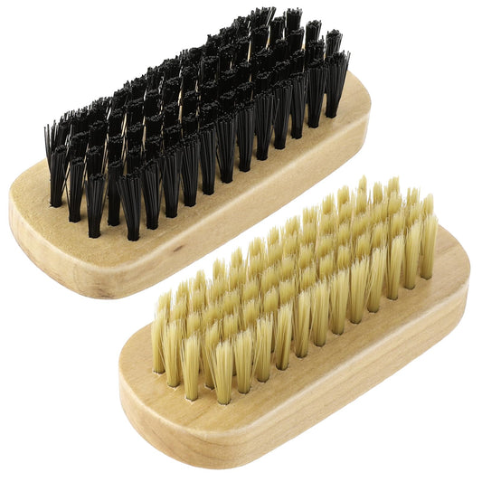 Amaxiu 2Pcs Wooden Nail Brushes, No Slip Fingernails Cleaning Brush Firm Stiff Scrub Bristles Hand Toenails Scrubber Fingers Foot Toes Brushes for Men Mechanics Paint Gardeners Scrubbing