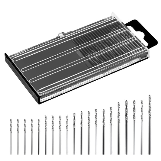 Jeffdad 0.3-1.6 mm Micro Drill Bit Set, Hss Twist Drill Bit Mini Drill Bits Fully Ground High-Speed Steel Micro Drill Bit for Plastic Wood Soft Metal (20)