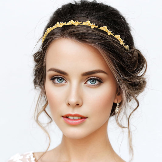 Andibro Wedding Crystal Flower Headband for Women, Shinny Rhinestone Headpieces Elegant Headwear Decorative Cute Hair Hoop Band Bling Headdress Hair Accessories for Women Girls(Flower)
