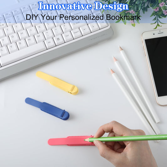 Andibro 3Pcs Smart Silicone Bookmarks, Book Marks for Reading Women Bookmark Clip Book Reading Lovers Book Accessories for Men Women(Rose red+Yellow+Blue)
