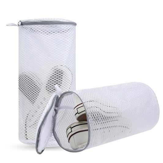 Giantree Shoe Washing Machine Bags, 2 Pack Honeycomb Mesh Shoe Laundry Bag with Zipper 360° Wrap-around Cleaning for Sneakers Running Shoes, Mesh Laundry Bags for Delicates for Sock Lingeries Clothes