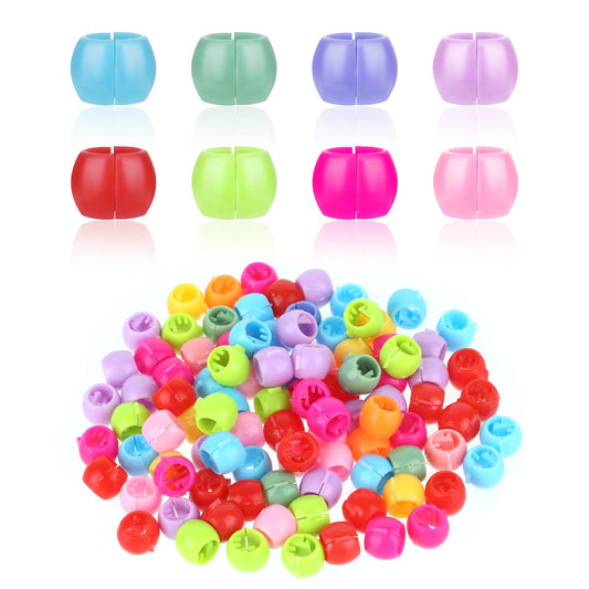 Giantree Hair Beads, 100 Pcs Mini Claw Hair Clips Rainbow Mini Hair Clips Braid Clips, Plastic Tiny Hair Claw Clips Cute Candy Colors Hair Decorations Hair Braids Maker Beads Clip Hair Accessories for