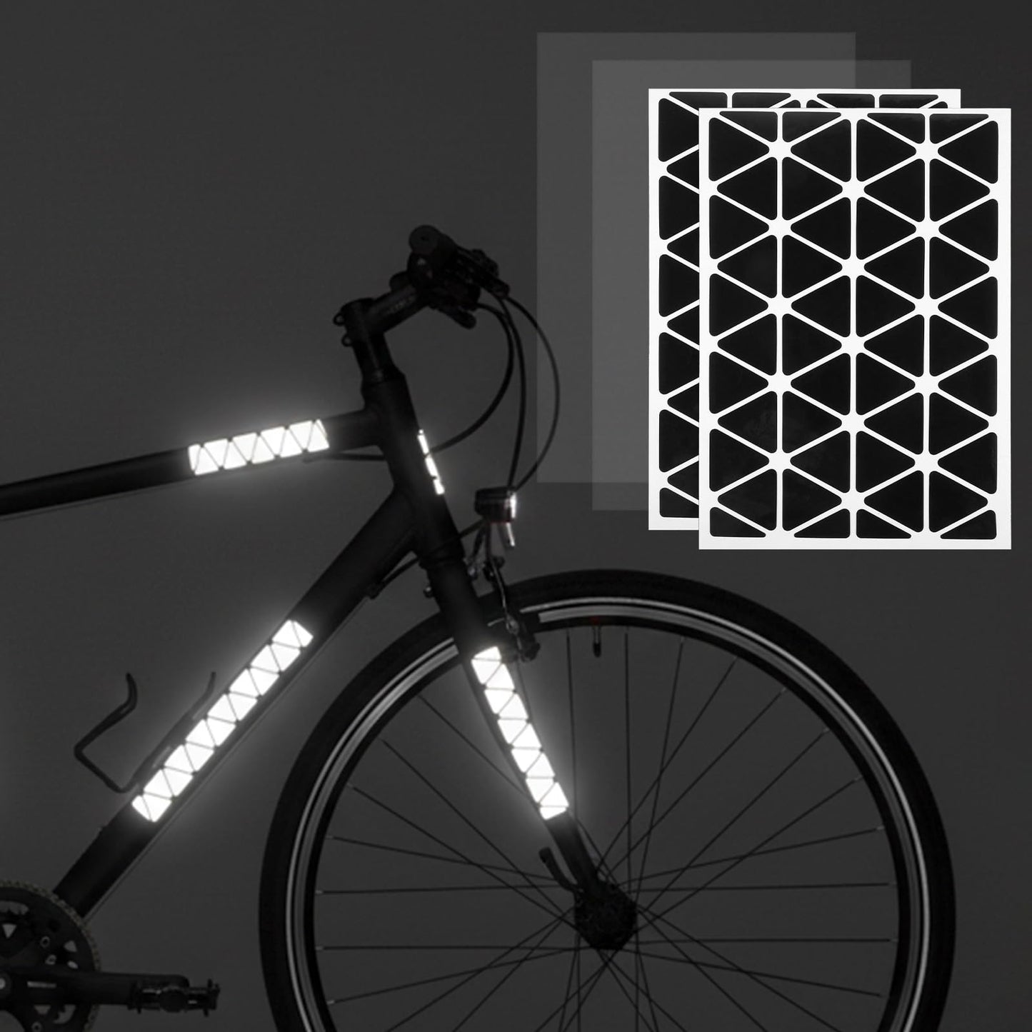 DOPENSPI 96PCS Reflective Sticker Set, Self-Adhesive Reflective Sticker for Helmet Universal Helmets Scooters Strollers Motorcycles Black Safety Reflectors for Improved Visibility Safety Waterproof