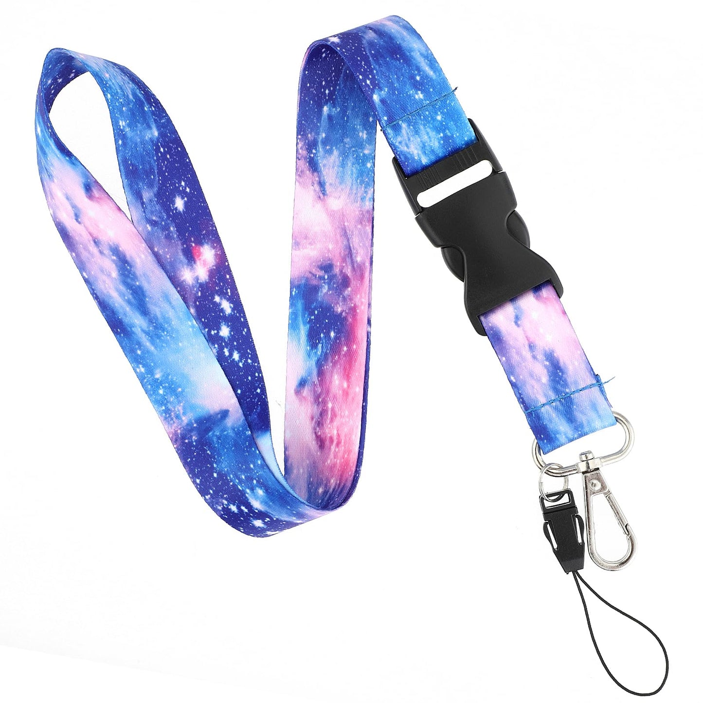 cobee Starry Sky Badge Lanyards, ID Badge Lanyards with Swivel Lobster Clasp and Quick-Release Buckle Starry Sky Crossbody Necklace for Name Badge ID Card Nurse Teacher Student (Starry Sky-B)