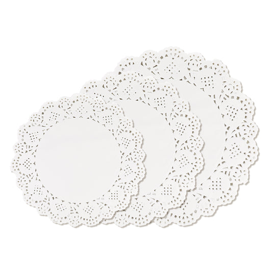 cobee 90Pcs Paper Doilies, Lace Paper Doilies, Disposable Placemats Plate Covers for Food, Round Decorative Doilie for Wedding, Party, Cakes, Craft, Table Plates, and Saucers(Style A)