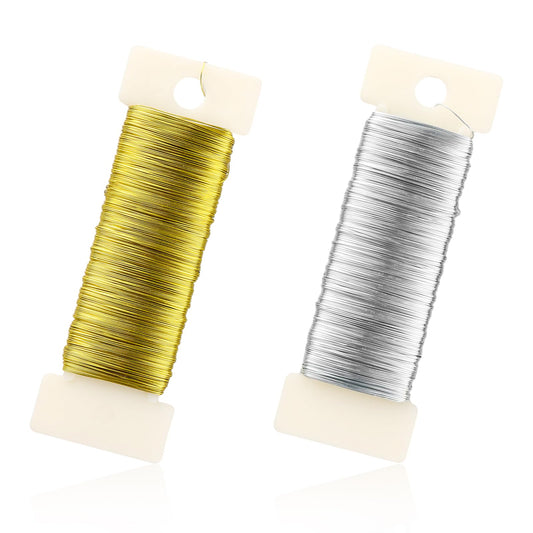 Jeffdad 0.35mm Craft Wire for Jewelry (2x50m, Gold + Silver, Iron, Polished, 568182_1_wux9ZaSW)
