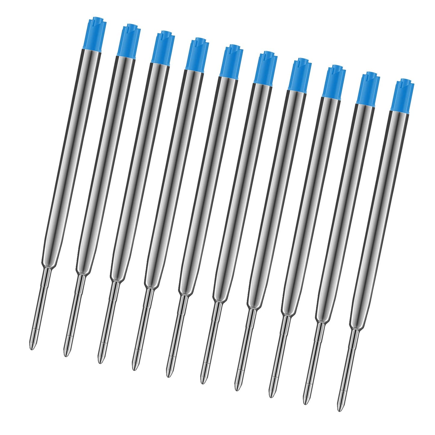 cobee Metal Ballpoint Pen Refills, 10 Pieces 1mm Medium Point Pen Refills (Blue)