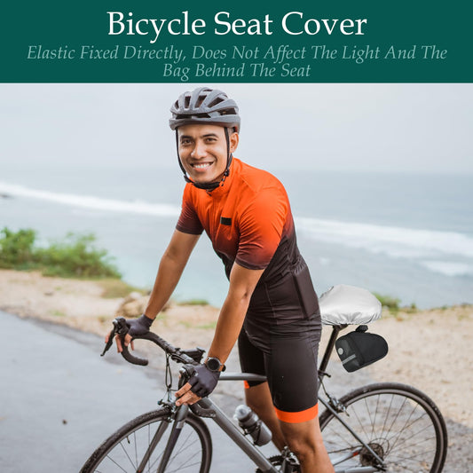 AOZUO 2Pcs Outdoor Bike Seat Cover, Waterproof Bicycle Seat Cushion Covers for Men, Dustproof Bikes Wide Seats Cushions Rain Cover for Women Sunproof Cycling Mountain Road Bicycles