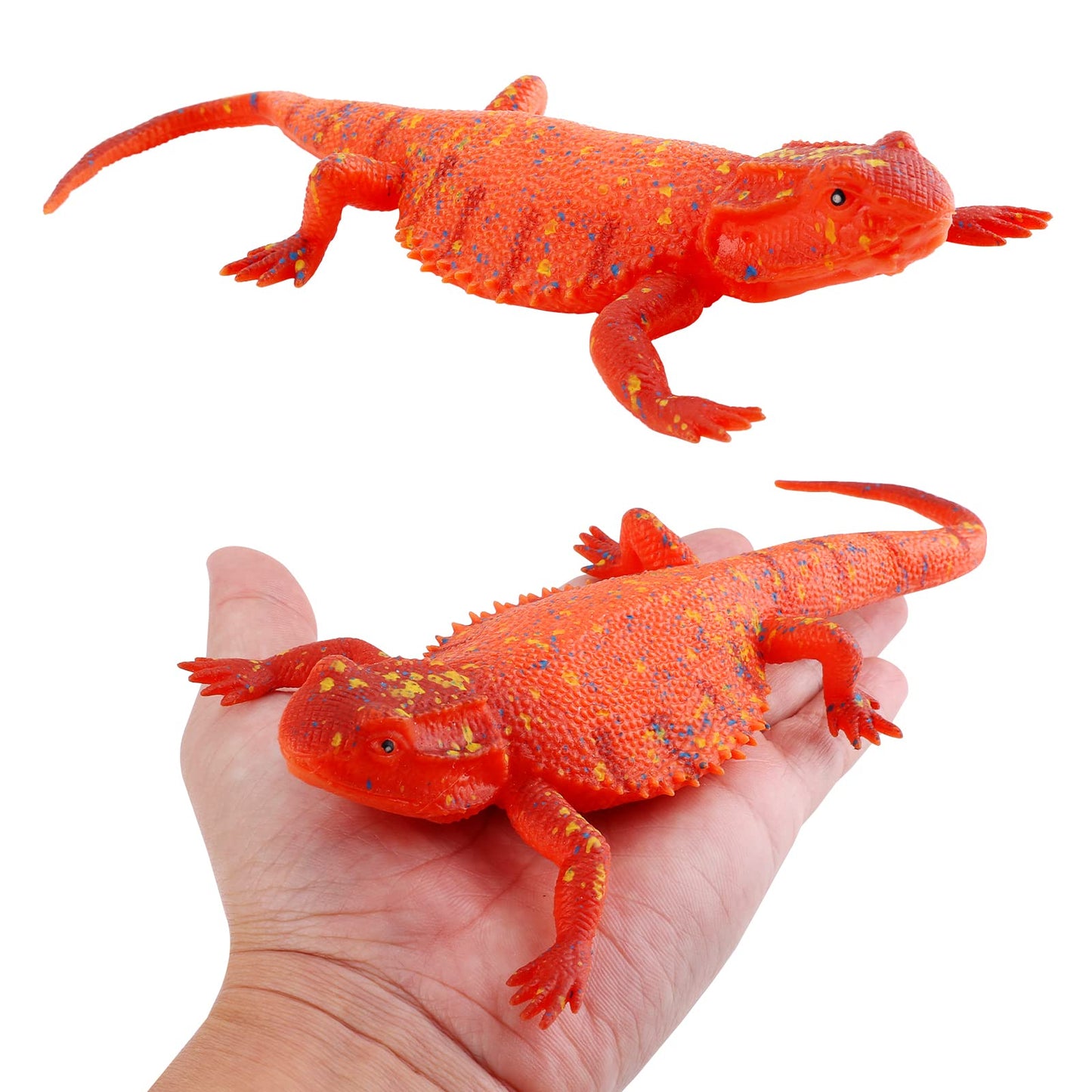 cobee Rubber Lizards Figures, Realistic Reptile Animal Figurine Elastic Lizard Toys Fake Lizard Colorful Lizard Model Bathtub Toy Educational Toys Birthday Gift