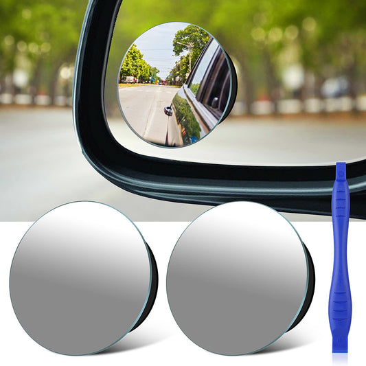 cobee Blind Spot Mirror, 2 Packs - 2 Inch Round Rear View Convex Mirrors Adjustable HD Glass Blind Spot Car Mirror Wide Angle Rearview Convex Side Interior/Exterior Mirrors for Car SUV Trucks