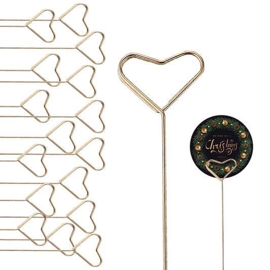 Cobee 40pcs Floral Picks, Metal Gold Floral Card Holders, Tabletop, Classic Style, Wedding Party Decoration