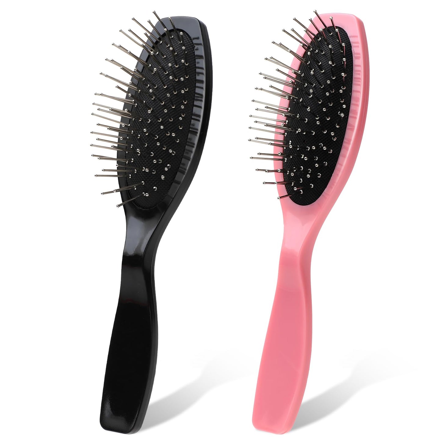 Giantree 2 Pcs Wig Brush for Synthetic Wigs, Stainless Steel Bristles Wig Hair Brush Professional Synthetic Hair Brush for Thick Curly Thin Long Short Wet or Dry Hair Extension Brush for Women