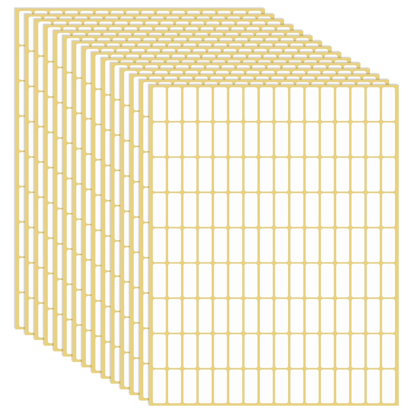 GEEHUA 2160 Pcs White Labels Sticker Small Blank Price Stickers Removable Rectangular Labels for Envelopes File Folders Jars Boxes School Office Kitchen 15 Sheets(8x20mm)