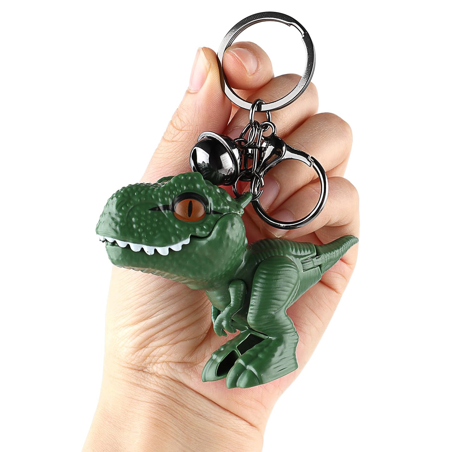 cobee Cute Dinosaur Keychain, Kawaii Cartoon Dinosaur Gift Key Chain Movable Dinosaur Pendant Keyring for Women Men Backpacks Car Keychains(Green)
