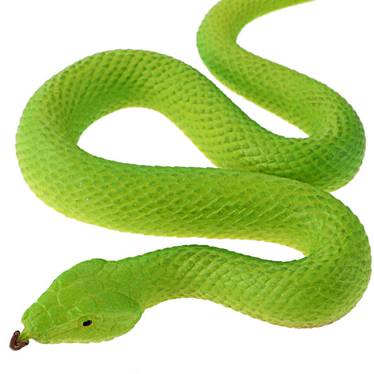 Amaxiu Rubber Elastic Snake Figures, Rubber Realistic Reptile Animal Figurine Fake Snakes Toy Rubber Snake Props Snake Figure to Keep Birds Away Snakes Python Model Garden Props (Green)