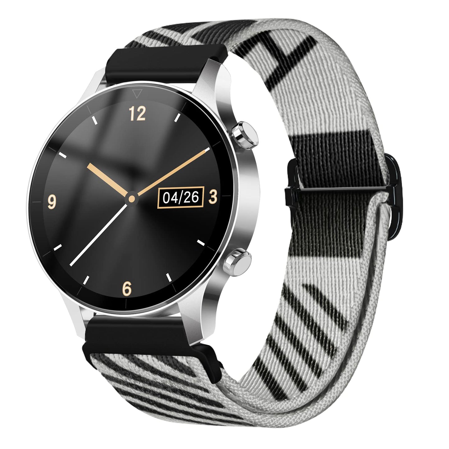 TIESOME Stretchy Nylon Watchband, Adjustable Slide Buckle Watchband Braided Sport Elastic Strap Replacement Wristbands Solo Loop Strap for Watches and Smartwatches (20mm Gray)