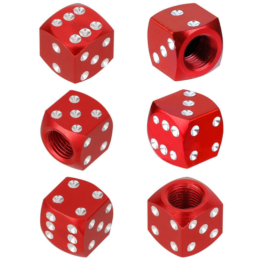 JIEYAO 6 Pcs Dice Tire Valve Stem Caps, Air Valve Caps for Car Tires, Aluminium Alloy Leak-Proof Tire Cap Dustproof Duck Tire Valve Caps Universal Auto Exterior Accessories for Cars SUVs Trucks