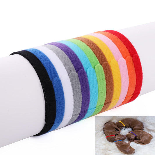 Molain 12 Pcs Puppy Collars, Assorted Colors Whelping Collars for Small Puppies, Adjustable ID Collars Bands for Small Cats Dogs, Puppy Identification Collars,Newborn Collars for Kittens (30cm/11.9in)
