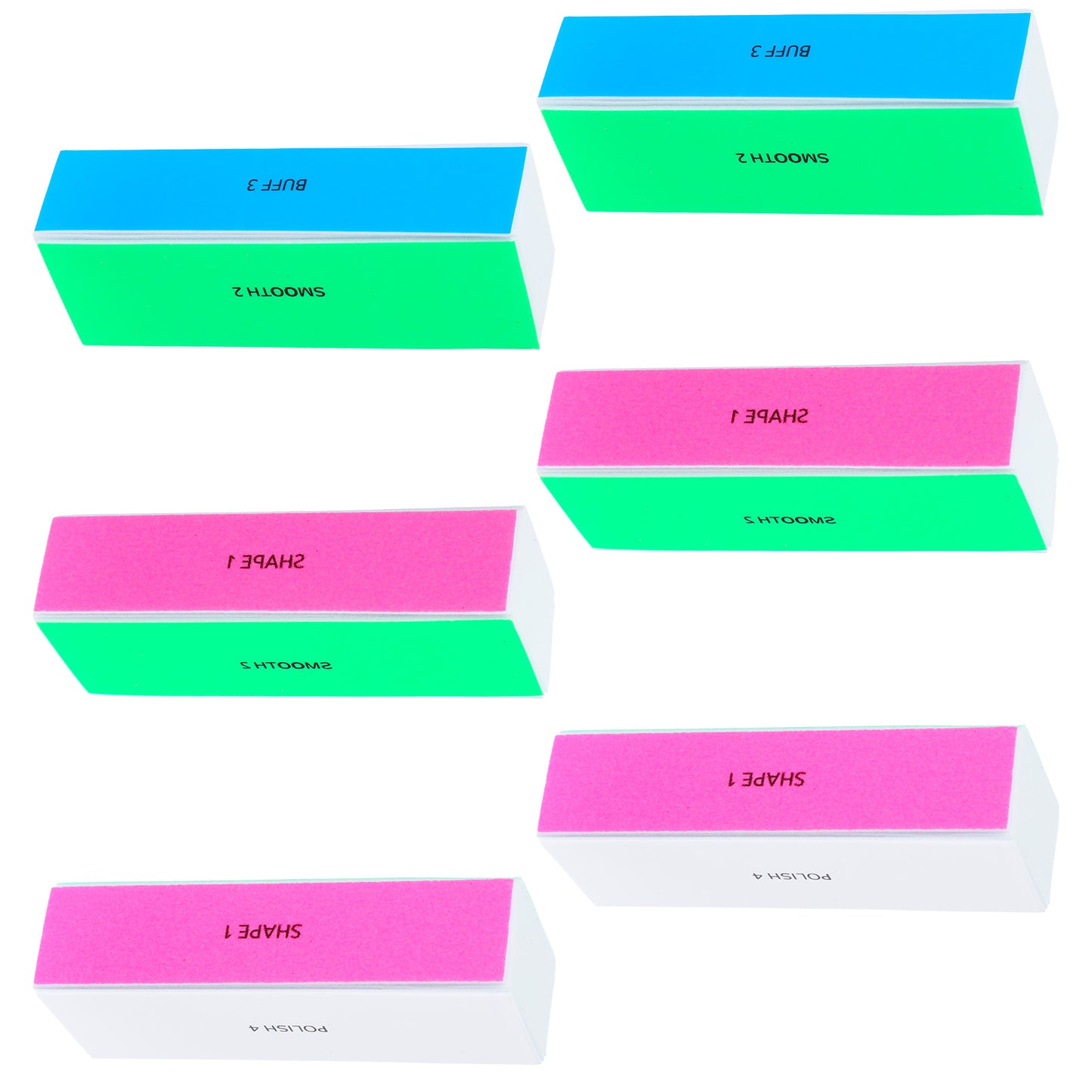GEEHUA 6PCS 4-Way Nail Buffer Blocks, Nail Polishing Block Nails Files Buffers Nails Shine Buffers Grit Polishing Blocks for Home Salon Use