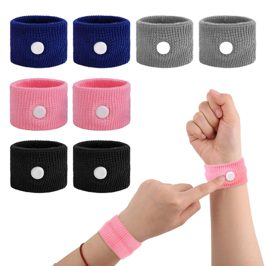 Amaxiu Motion Sickness Relief Bands, 8pcs Motion Travel Sickness Wristbands Natural Acupressure Nausea Relief Wristband for Pregnancy Morning Car Sea Flying Trip Dizziness Anxiety (Style A)