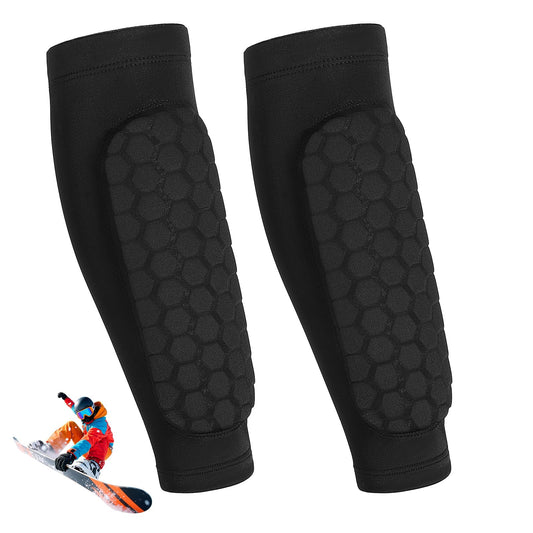 MBAIYO Soccer Shin Guards, 1 Pairs Shin Defender for Youth Adults, Calf Compression Sleeves with Honeycomb Pads, Breathable Nylon Spandex(S)