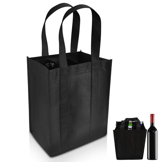 Andibro Wine Carrier Tote with 6 Compartments, Non-Woven Wine Travel Bags Wine Shopping Grocery Bag Portable Wine Bottle Gift Bag Carrier Wine Bottle Holder Bag with Carry Handle for Picnic Wine Lover