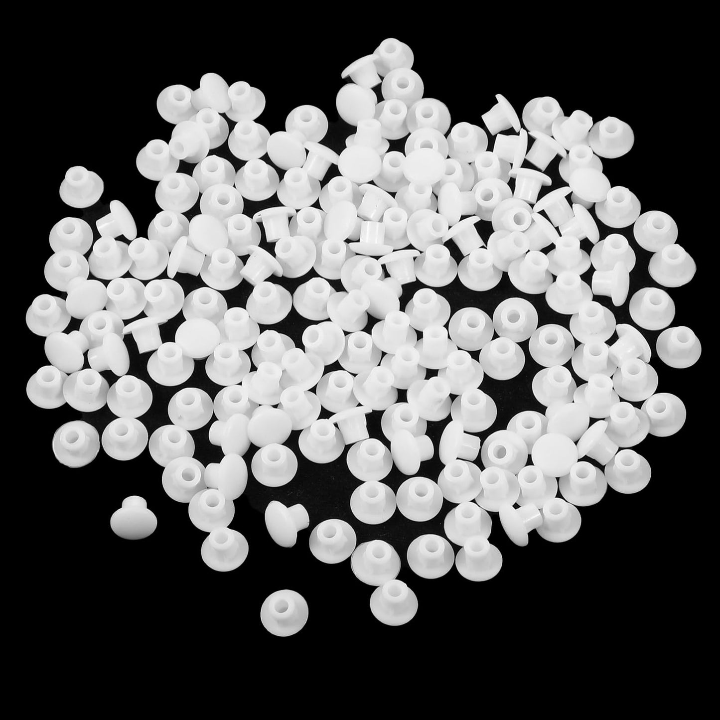 Yuanzhu Pack of 300 Cover Caps for Drill Holes, 5 mm Drill Hole Cover Caps White Hole Plugs for Screws Plastic Blind Caps Furniture Hole Cover Cabinet Cover Plugs Cover Caps for Push-in
