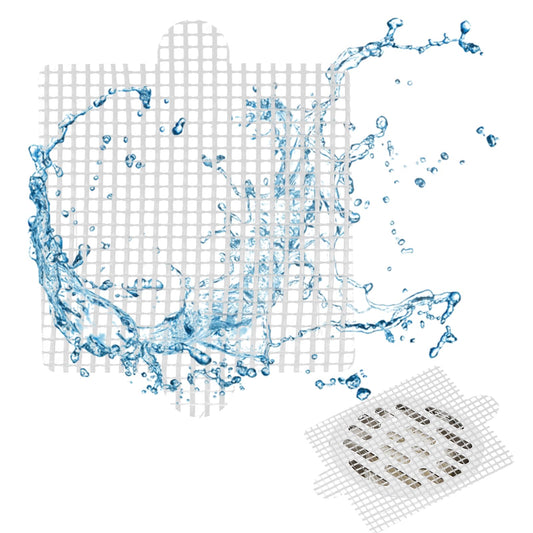 Amaxiu Disposable Shower Drain Hair Catcher, 25 Pcs Shower Drain Mesh Stickers White Fibrous Flat Shower Drain Covers Floor Sink Strainer for Bathroom Laundry Kitchen Sink Bathtub for Human Pet Hair