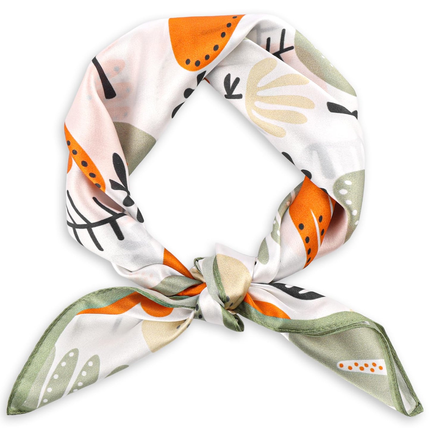 cobee Mulberry Silk Neck Scarf, 21'' x 21'' Square Hair Head Scarf Head Wrap Hair Band Women Handbag Accessories(A)