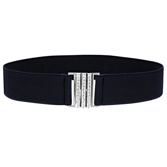 Giantree Invisible Women Elastic Belt, Adjustable No Show Stretch Belt with Flat Buckle for Jeans Pants Dresses (1, Navy blue)