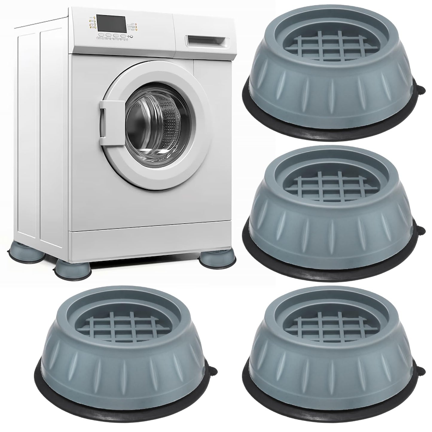 Giantree 4 Pack Washing Machine Foot Pads for Anti-Vibration Anti-Walk, Shock and Noise Cancelling Washing Machine Support Anti-Walk Dryer Washer Vibration Pads for All Washer and Drye Feet