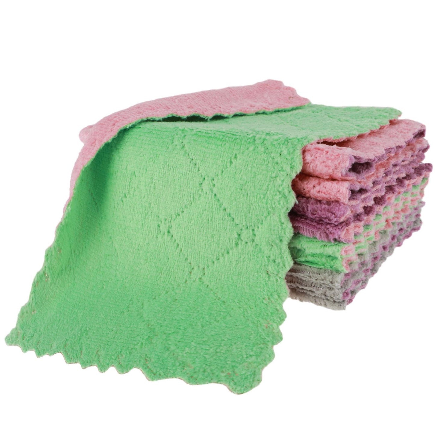 simarro Microfiber Cleaning Cloths, 10Pcs Absorbent Quick Drying Cleaning Towels Lint Free Dish Towels 10.6x6.3inch Reusable Double-sided Cleaning Rags for Kitchen Window Cars (Multicolor)