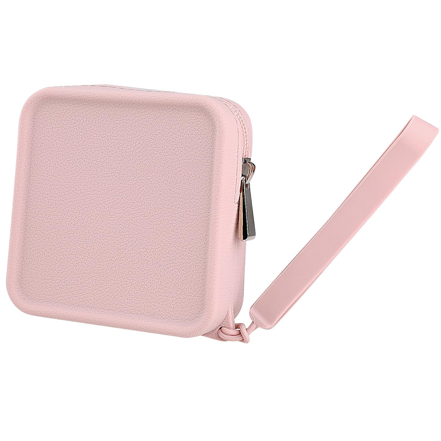simarro Silicone Period Bag with Wrist Strap, Sanitary Napkin Storage Bag Menstrual Cup Pouch Portable Waterproof Tampon Bag with Zipper First Period Bag for Teen Girls Women Ladies(Pink)