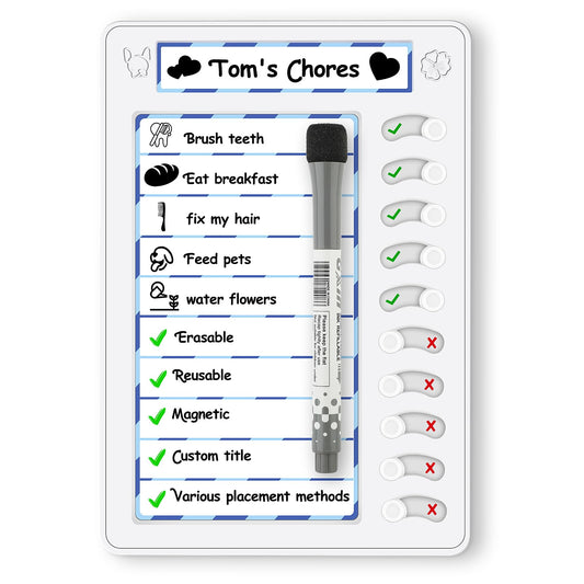 Giantree Erasable to Do Chart, Chore Checklist Boards for Kids Daily Checklist Reusable to Do List Pad Task Planning Board with 10 Sliders Suitable for Office, Home, School, Hospital