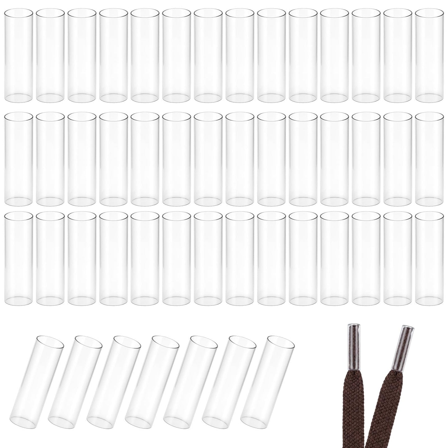 GEEHUA 100PCS Aglets for Shoelaces, Clear Shoe Lace Repair Tips