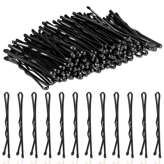 AOZUO Pack of 100 Mini Hair Pins, 3.5 cm Bobby Pins, Small Hair Clips, Hair Pins, Hair Accessories, Women's Wavy Metal Hair Clip for Women, Girls, Children, Buns, Long, Smooth