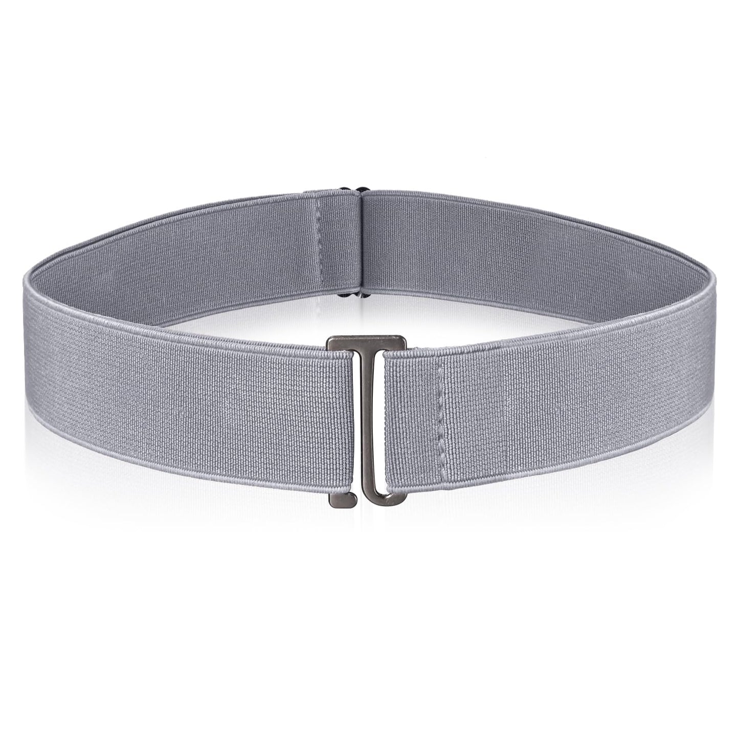 cobee Women Invisible Belts, Women Stretch Belt Adjustable Elastic Belt with Flat Buckle No Show Waist Belts for Jeans Pants Dresses (Grey)